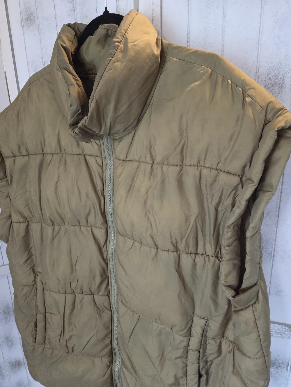 Free People Bubble Puffer Vest Olive Green Extra Large